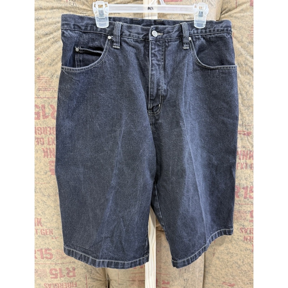 Vintage Y2K Rocawear Baggy Denim Carpenter Shorts Hip Hop Skater Size 34* Black